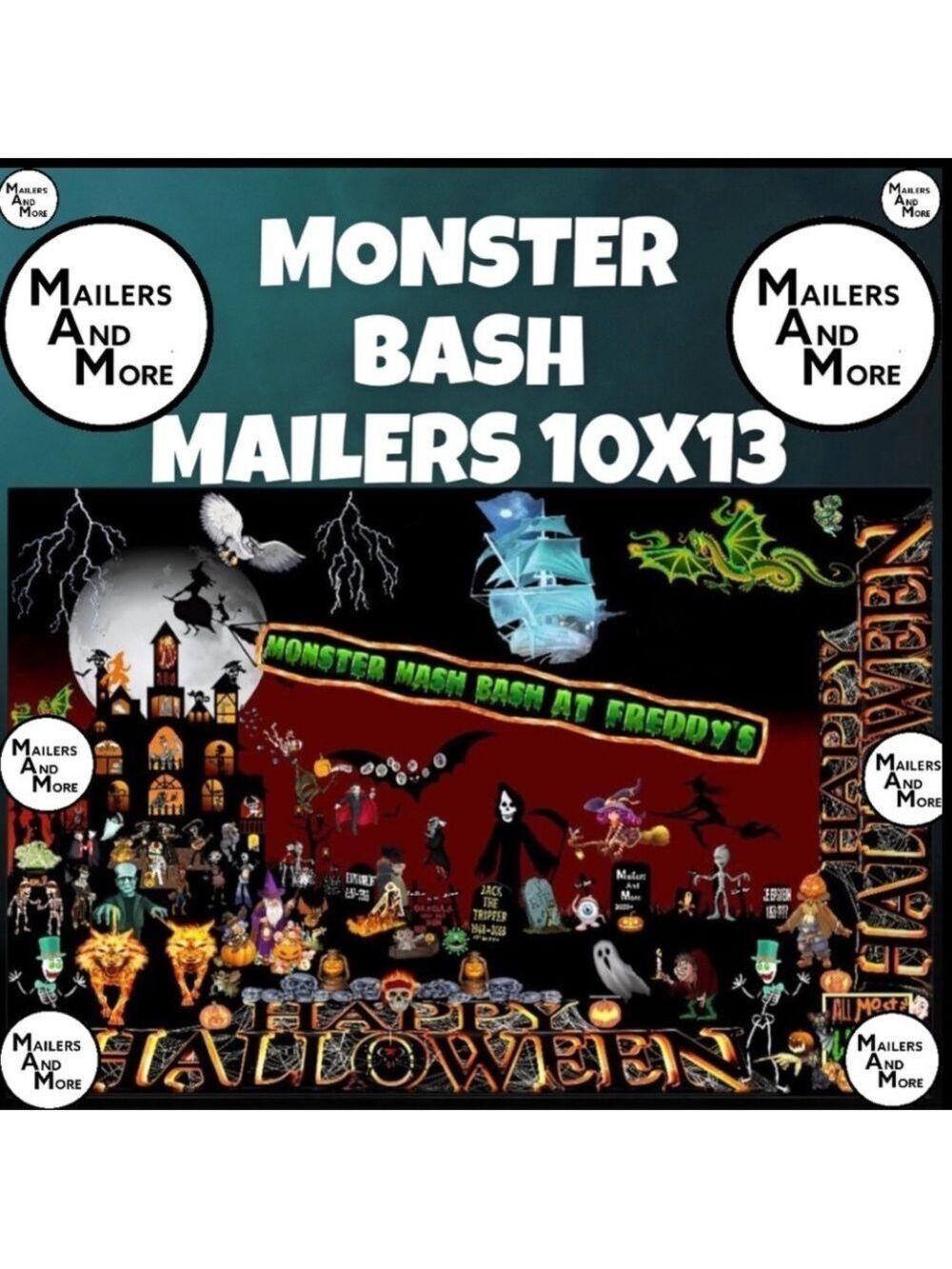 25 10x13 Poly Mailers Halloween Shipping Envelopes PRICE IS FIRM Monster Fall - Picture 7 of 11